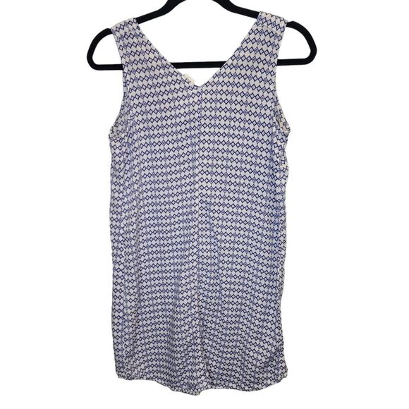 GAP Women's XS Sleeveless V-neck Geometric Print Shift Flowy Dress Blue White - Picture 6 of 13